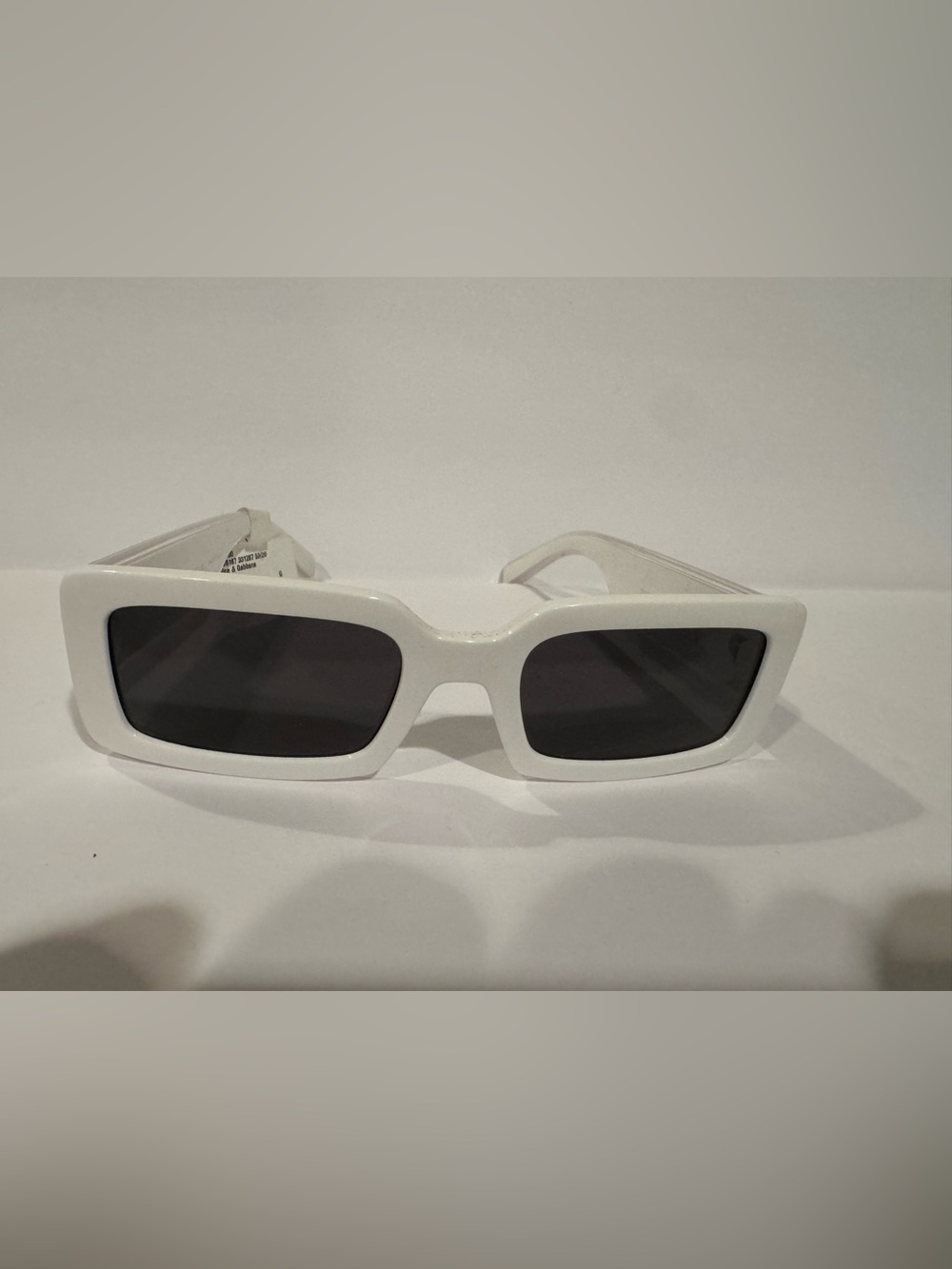 Dolce & Gabbana Logo Rectangle Sunglasses – White